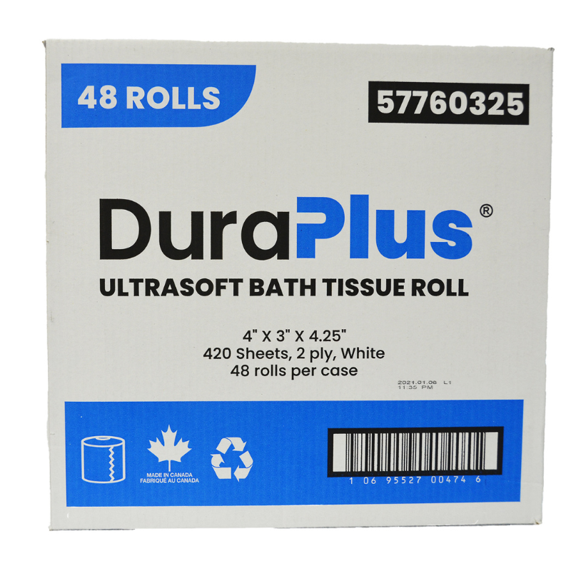 Individually Wrapped Bathroom Tissue, 2-Ply, White, 48 Rolls/Case, 420 Sheets/Roll