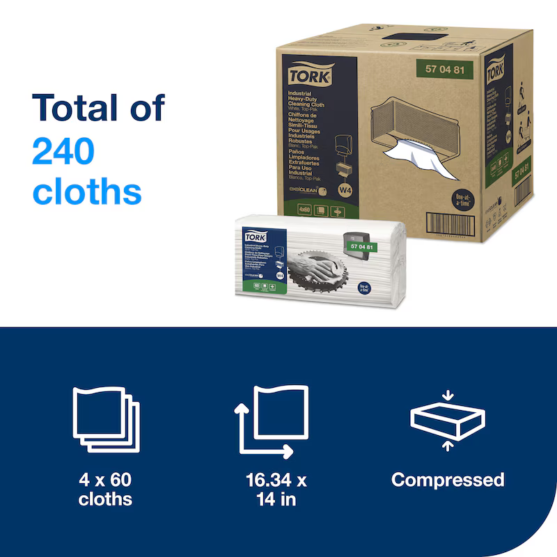 Tork Industrial Heavy-Duty Cleaning Cloth White W4