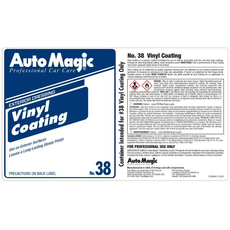Vinyl Coating Secondary Safety Label #12338