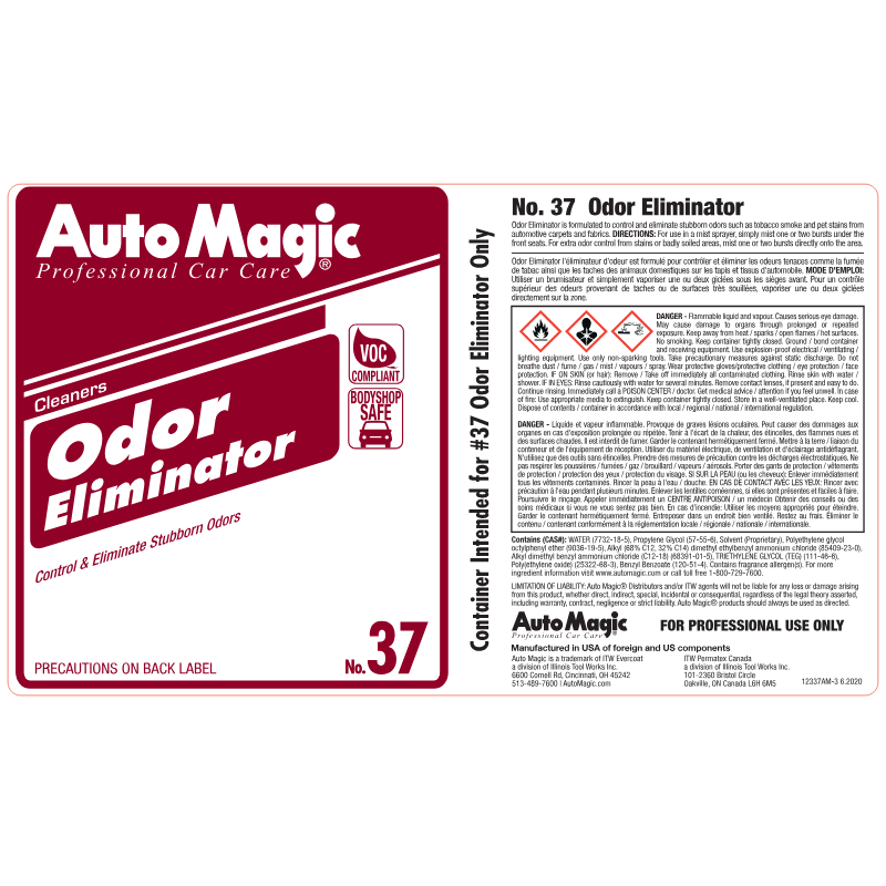 Odor Eliminator Secondary Safety Label #12337