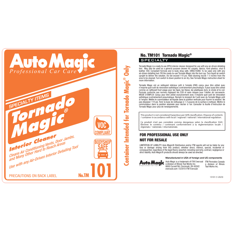 Tornado Magic Secondary Safety Label #13101