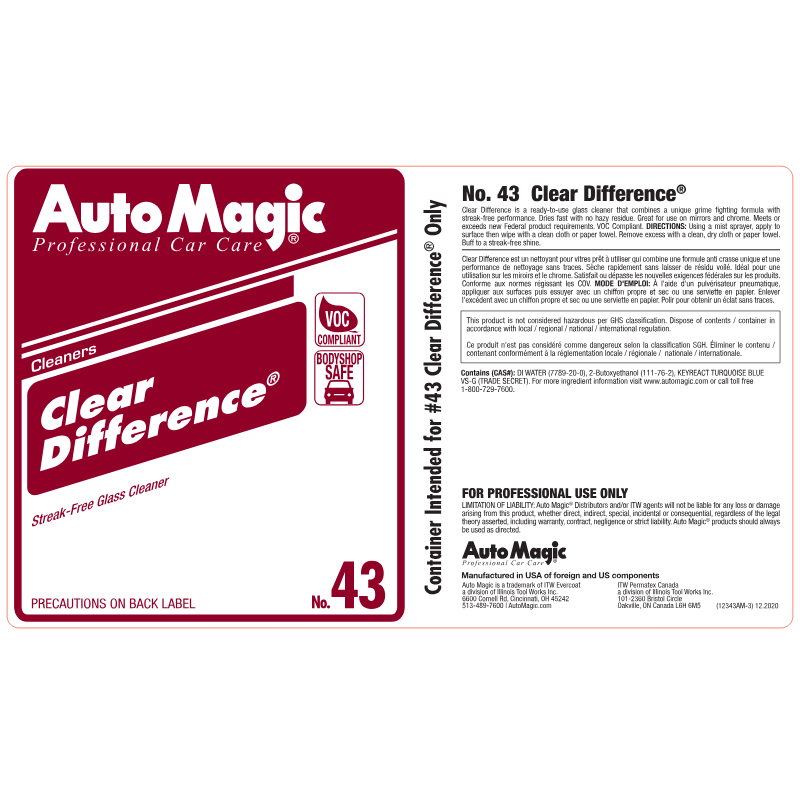 Clear Difference Secondary Safety Label #12343