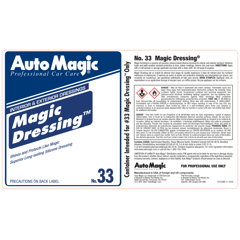 Magic Dressing Secondary Safety Label #12333