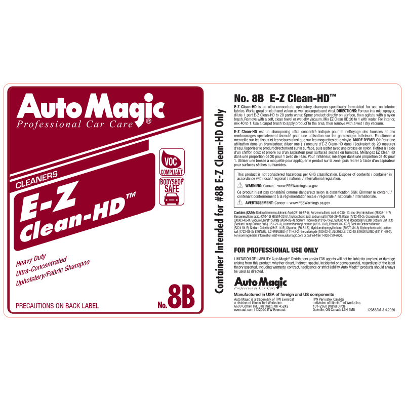 E-Z Clean Secondary Safety Label #1238B